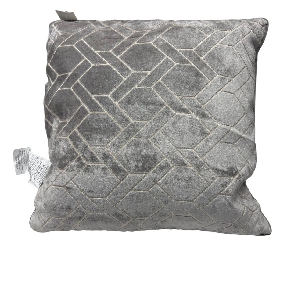 Sag Harbor‎ Decorative Pillow Luxurious Feather Fill Geometric Gray 20x20
